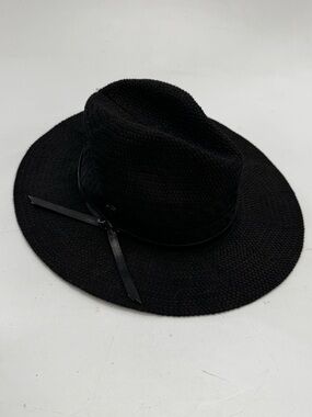 Vince Camuto Black Panama Hat with Band